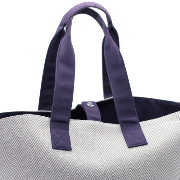 ❤️HERMÈS GREY HERRINGBONE ABACA TOTE❤️ - Picture 9 of 10